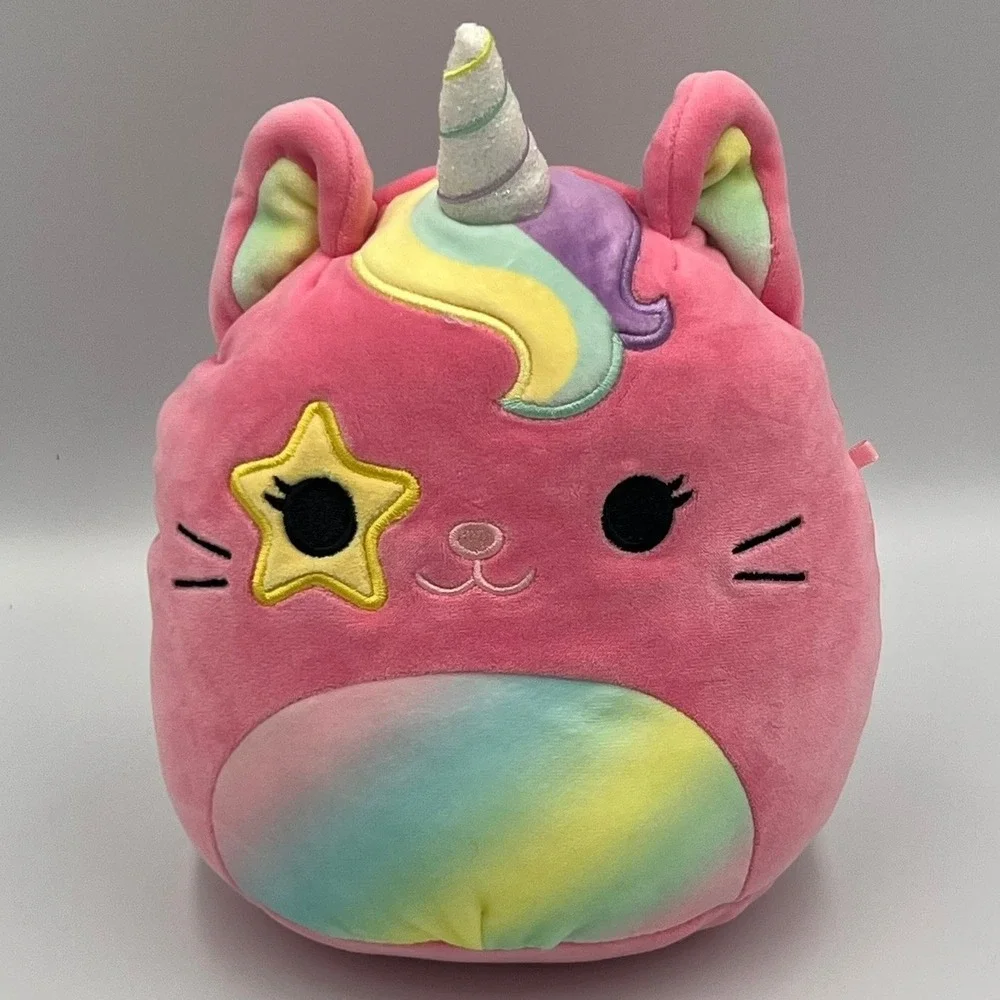 Squishmallows Plush Caticorn 8in Pink Very Good 1pc Rainbow Star Eye 2024